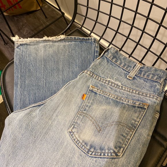 Orange Tab Vintage Levi's Bell Bottom Flare Jeans - Picture 6 of 6